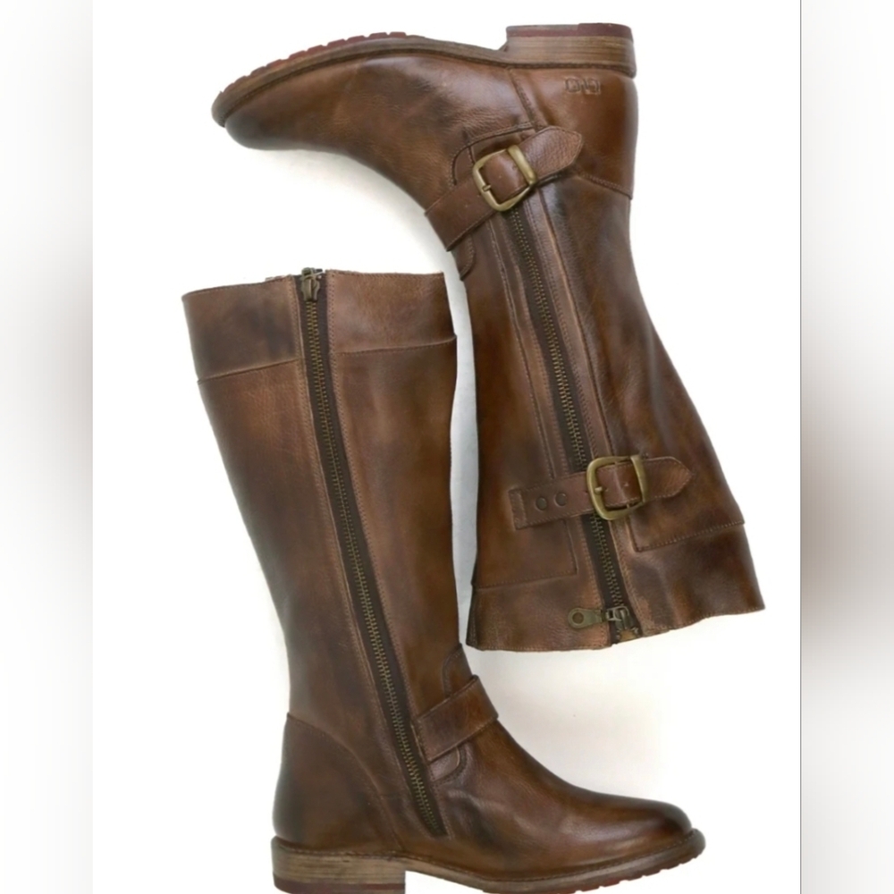 Bed Stu Gogo Lug Brown Rustic Leather Combat Boots